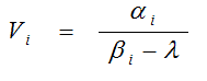 For each peak in the spectrum (peak position βi, peak height αi), the contribution to the volume of distribution was obtained as