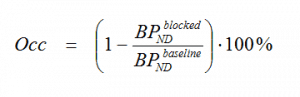 BPND as calculated here can still be used for the calculation of the per cent occupancy with the equation