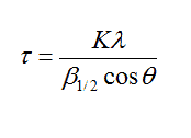 Crystallite mean size (τ) along hydroxyapatite (002) and (300) directions was determined by the Debye-Sherrer formula