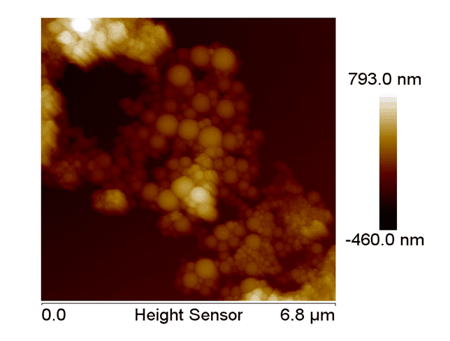 Figure 4 shows the topographic of the nano-hydroxyapatite