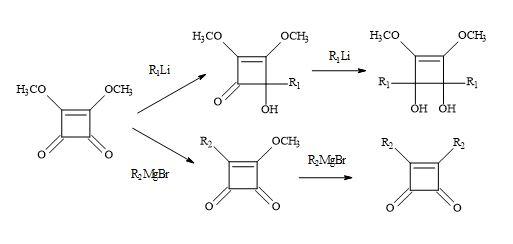 Michael addition of Grignard reagents and lithium reagents to dimethyl squarate