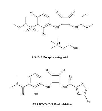 The chemical structures of CXCR2-CXCR1 inhibitors