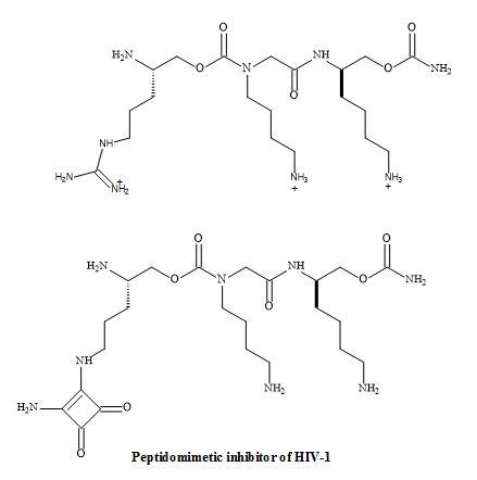 Squaryl peptidomimetic inhibitor of HIV-1
