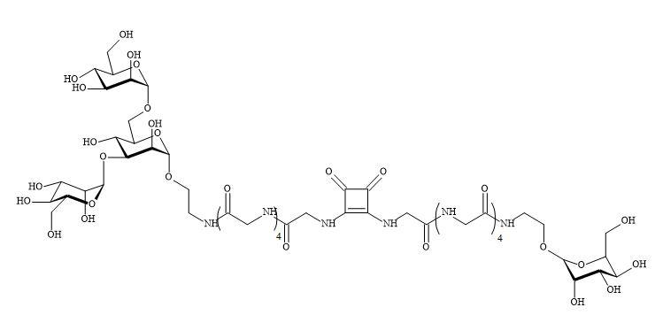 Bivalent glycopeptide squaramide