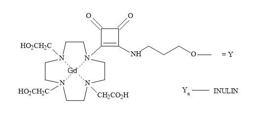 Squaramide contrast agent for MRI.