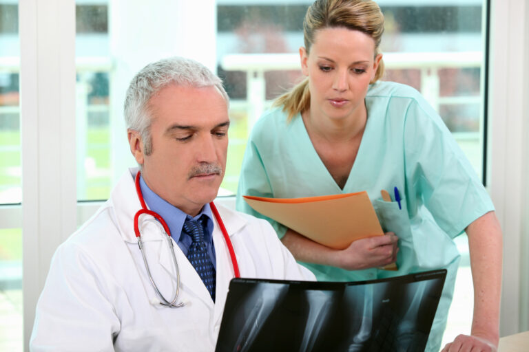 A radiology nurse assists with imaging procedures and patient care responsibilities