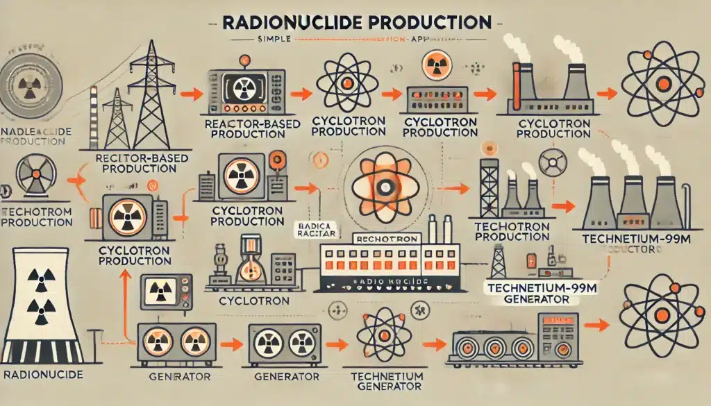 radionuclide production methods for medical, industrial, and research applications.
