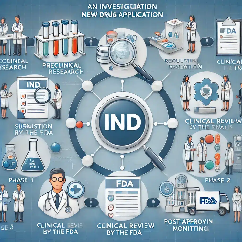 The IND process ensures safe testing of drugs in humans