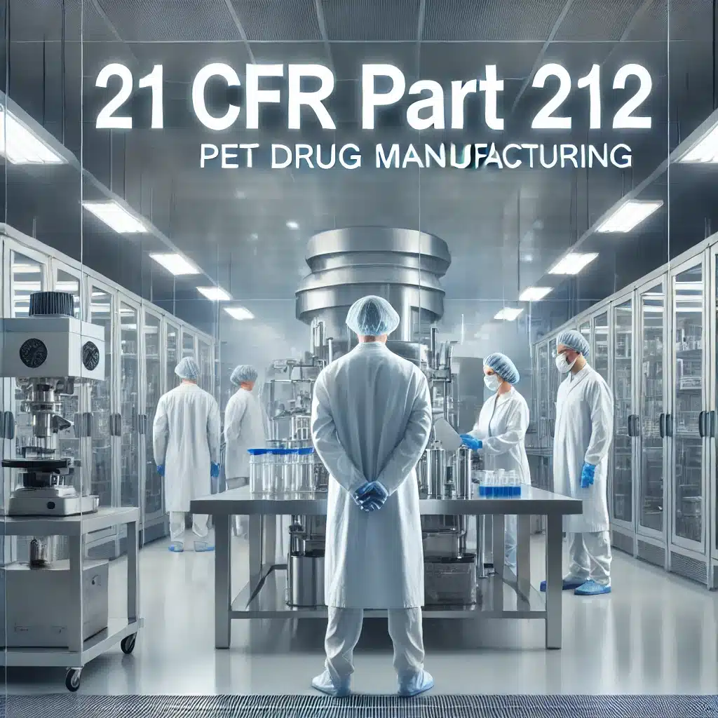 PET drug manufacturing follows strict standards under 21 CFR Part 212.