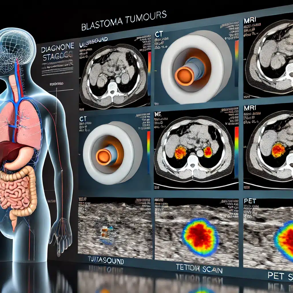 MRI and CT scans are crucial for staging blastoma tumours