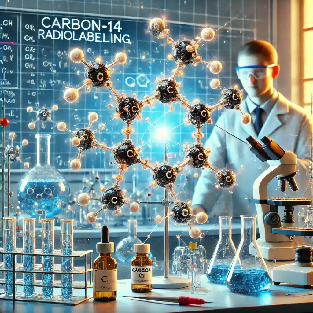 Carbon-14 is ideal for radiolabelling due to its stability