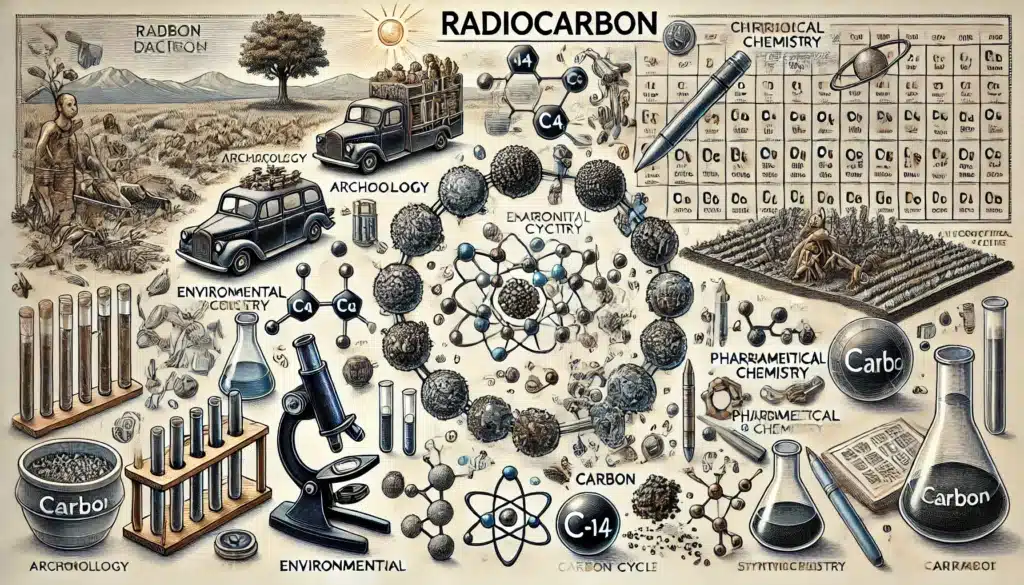 Radiocarbon tracing reveals carbon pathways in environmental, archaeological, and pharmaceutical studies