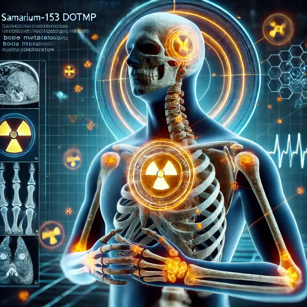 Samarium-153 DOTMP delivers targeted radiation, alleviating pain in bone metastases