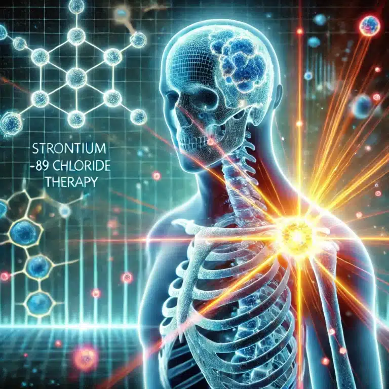 Strontium-89 targets bone metastases, relieving pain through beta emissions