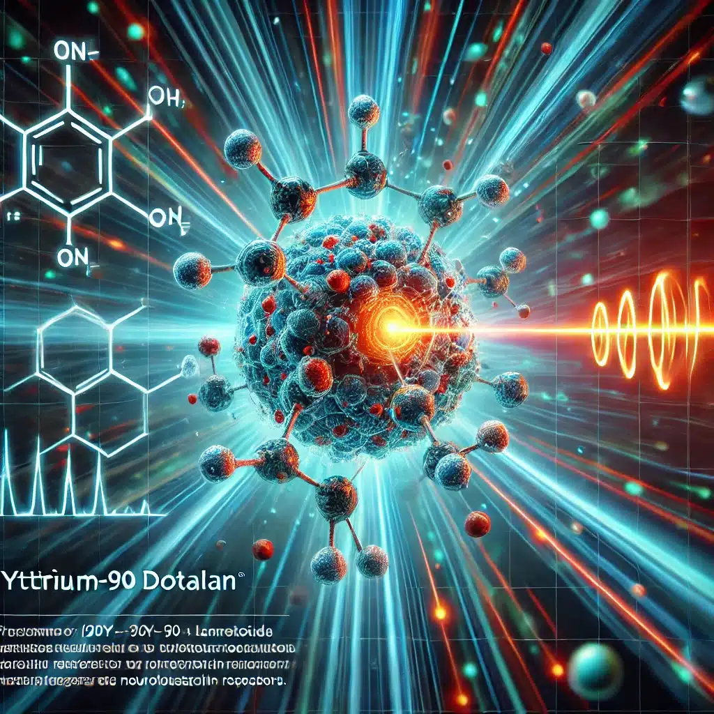 Yttrium-90 DOTALAN targets tumours via somatostatin receptors, delivering radiation