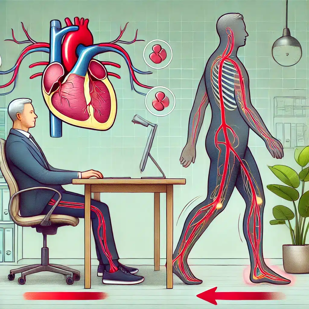 Movement improves circulation, preventing health issues caused by prolonged sitting