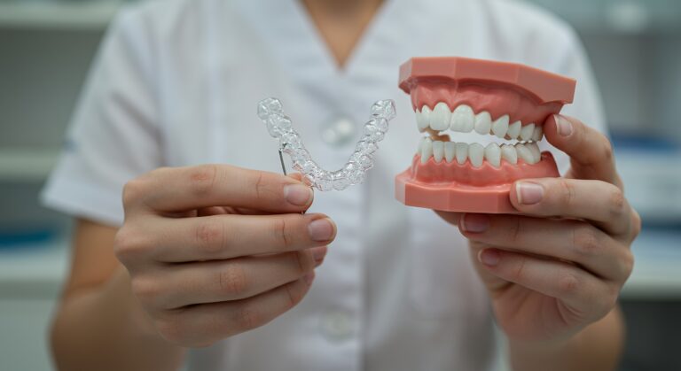 Invisalign offers discreet, removable aligners; braces provide fixed, visible support