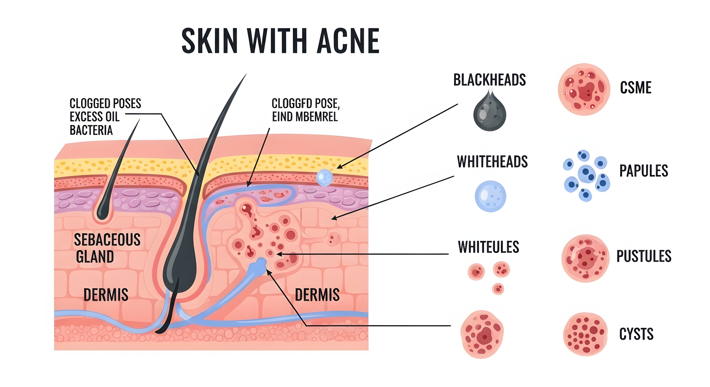The biology of blemishes explains how pores clog and inflame