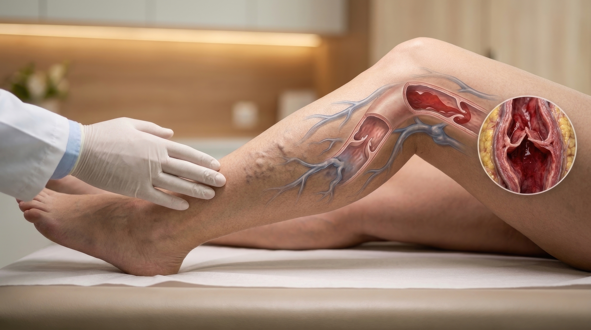 Chronic venous insufficiency causes poor blood flow, swelling, and discomfort